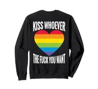 Backprint Embrasse Qui tu Veux LGBTQI Regenbogen Sweatshirt
