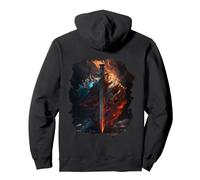 Backprint Épée flamboyante et Bouclier de Pierre Le Symbole Sweat à Capuche
