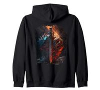 Backprint Épée flamboyante et Bouclier de Pierre Le Symbole Sweat à Capuche