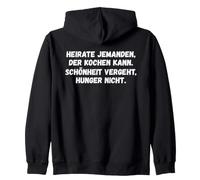 Backprint Épouser Quelqu'un Qui Sait Cuisiner Humour Noir Sweat à Capuche