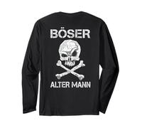 Backprint Evil Old Man Skull and Bones Manche Longue