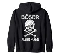 Backprint Evil Old Man Skull and Bones Sweat à Capuche