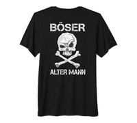 Backprint Evil Old Man Skull and Bones T-Shirt Haut de Gamme