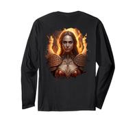 Backprint Féminin Ange de feu avec Flammes de l'enfer Manche Longue