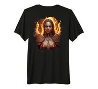 Backprint Féminin Ange de feu avec Flammes de l'enfer T-Shirt Haut de Gamme