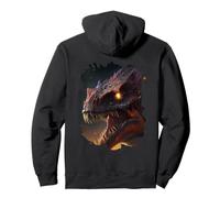 Backprint Géant cracheur de feu Le redoutable Dinosaure Sweat à Capuche