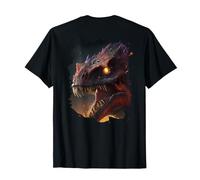 Backprint Géant cracheur de feu Le redoutable Dinosaure T-Shirt
