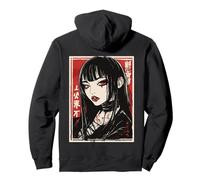 Backprint Japan Aesthetic Kuchisake Onna Horror Streetwear Sweat à Capuche