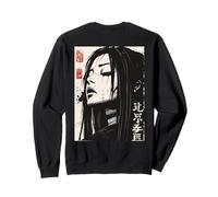 Backprint Japan Aesthetic Kuchisake Onna Horror Streetwear Sweatshirt