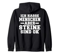 Backprint Je déteste Les Gens mais Les Pierres Vont Bien Sweat à Capuche