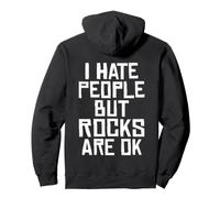 Backprint Je déteste Les Gens mais Les rochers Vont Bien Sweat à Capuche