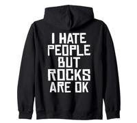 Backprint Je déteste Les Gens mais Les rochers Vont Bien Sweat à Capuche
