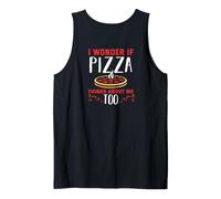 Backprint Je me Demande si la Pizza Pense Aussi à Moi Débardeur
