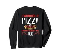 Backprint Je me Demande si la Pizza Pense Aussi à Moi Sweatshirt