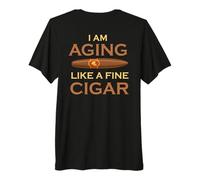 Backprint Je vieillis comme Un Bon Cigare T-Shirt Haut de Gamme