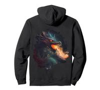 Backprint Le Dragon cracheur de feu Sombre Sweat à Capuche