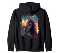 Backprint Le héros Chevalier Sorcier avec Courage et Magie Sweat à Capuche