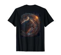 Backprint Le Loup dans Le mysticisme de l'espace Rencontre T-Shirt