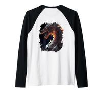 Backprint Le Puissant Chevalier Dragon en feu Manche Raglan