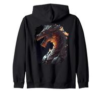 Backprint Le Puissant Chevalier Dragon en feu Sweat à Capuche