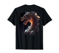 Backprint Le Puissant Chevalier Dragon en feu T-Shirt