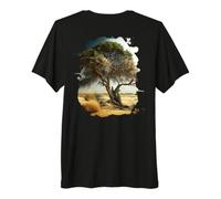 Backprint Le Vieil Arbre de la Savane est Un Symbole de T-Shirt Haut de Gamme