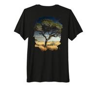 Backprint Le Vieil Arbre de la Savane est Un Symbole Nature T-Shirt Haut de Gamme