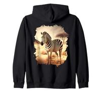 Backprint Le zèbre dans la Savane Liberté dans la Nature Sweat à Capuche