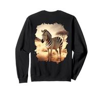 Backprint Le zèbre dans la Savane Liberté dans la Nature Sweatshirt