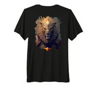 Backprint Lion blindé Le Symbole de la Force T-Shirt Haut de Gamme