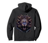 Backprint Majestic Fantasy Lion à l'état Sauvage Sweat à Capuche