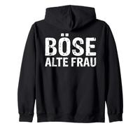 Backprint Méchant Vieille Femme avec Inscription en Allemand pour Les Vieilles Femmes Sweat à Capuche