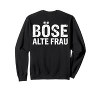 Backprint Méchant Vieille Femme avec Inscription en Allemand pour Les Vieilles Femmes Sweatshirt