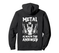 Backprint Metal is Always The Answer Heavy Musique Guitare électrique Sweat à Capuche