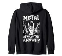 Backprint Metal is Always The Answer Heavy Musique Guitare électrique Sweat à Capuche