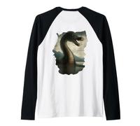 Backprint Monstre mystérieux du Loch Ness Manche Raglan