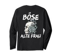 Backprint Mort Vintage Tête de Mort avec Sarcasme Manche Longue