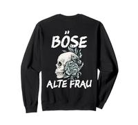 Backprint Mort Vintage Tête de Mort avec Sarcasme Sweatshirt