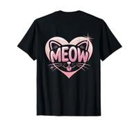 Backprint My Meow Kitty Kitten I Love My Cat Cats Meow Meme T-Shirt