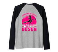 Backprint Ne sous-Estimez jamais Une Vieille Femme maléfique Manche Raglan