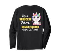 Backprint Seulement Fou Ici Viens Licorne Nous Allons Manche Longue