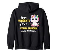 Backprint Seulement Fou Ici Viens Licorne Nous Allons Sweat à Capuche