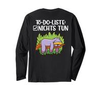 Backprint to Do List Ne Rien Faire Funny Sloth Manche Longue