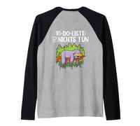 Backprint to Do List Ne Rien Faire Funny Sloth Manche Raglan