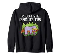 Backprint to Do List Ne Rien Faire Funny Sloth Sweat à Capuche