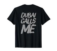 Backprint Travel Memes UAE I Love Dubai Beach Dubai Calls Me T-Shirt