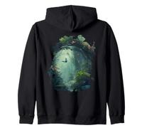 Backprint Un Chemin à Travers la Magie de la forêt enchantée Sweat à Capuche