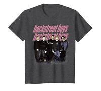 Backstreet Boys - Group Photo Repeat Logo Dark Heather Grey T-Shirt, Enfant, Chiné Foncé, 10 Ans
