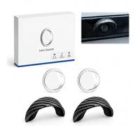 Backup Camera Lens Protector Set & Carbon Fiber Pattern Rain Hoods (2-Pack) | 2/4 clear camera lens protectors with 2/4 black rain hoods for added coverage against rain and everyday exposure.