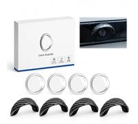 Backup Camera Lens Protector Set & Carbon Fiber Pattern Rain Hoods (4-Pack) | 2/4 clear camera lens protectors with 2/4 black rain hoods for added coverage against rain and everyday exposure.